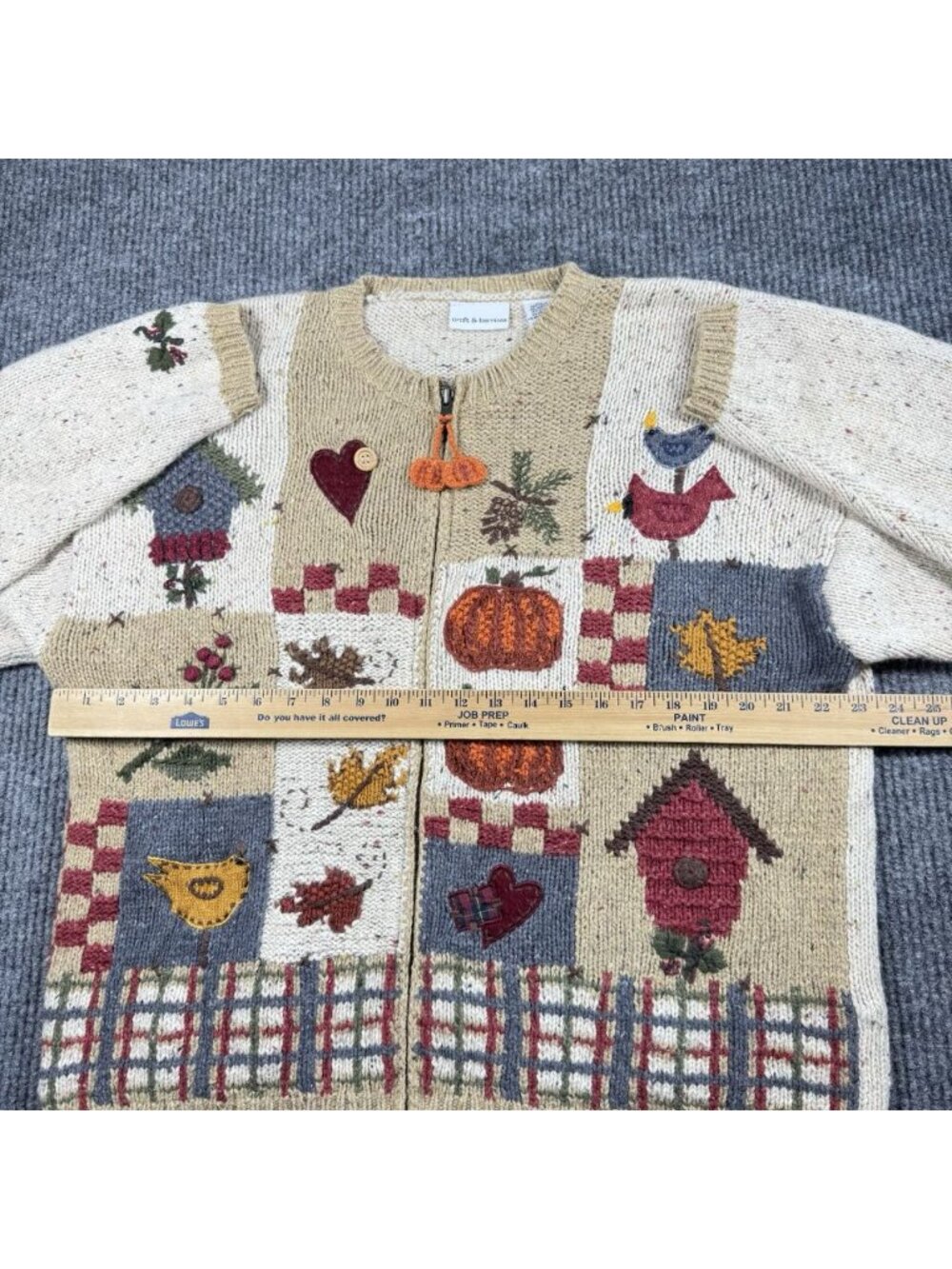Vintage Croft & Barrow Knit Cardigan Womens XL 90s Autumn Fall Angora Wool Blend - Picture 7 of 8